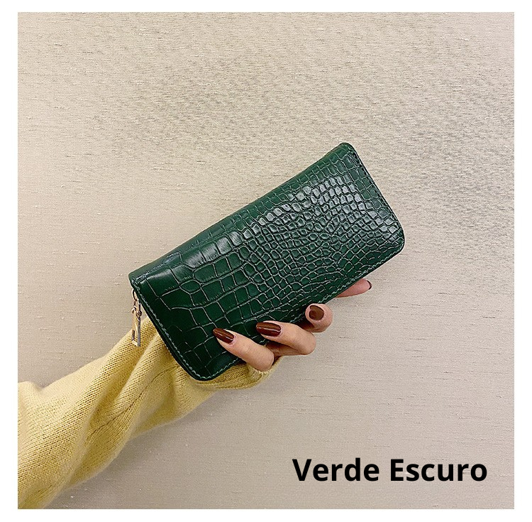 Bolsa Clutch com Estampa de Jacaré