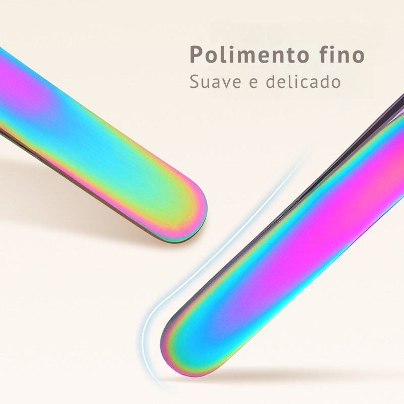 Pinça para Implante de Cílios Falsos, Titânio Dourado, Aço Inoxidável Colorido